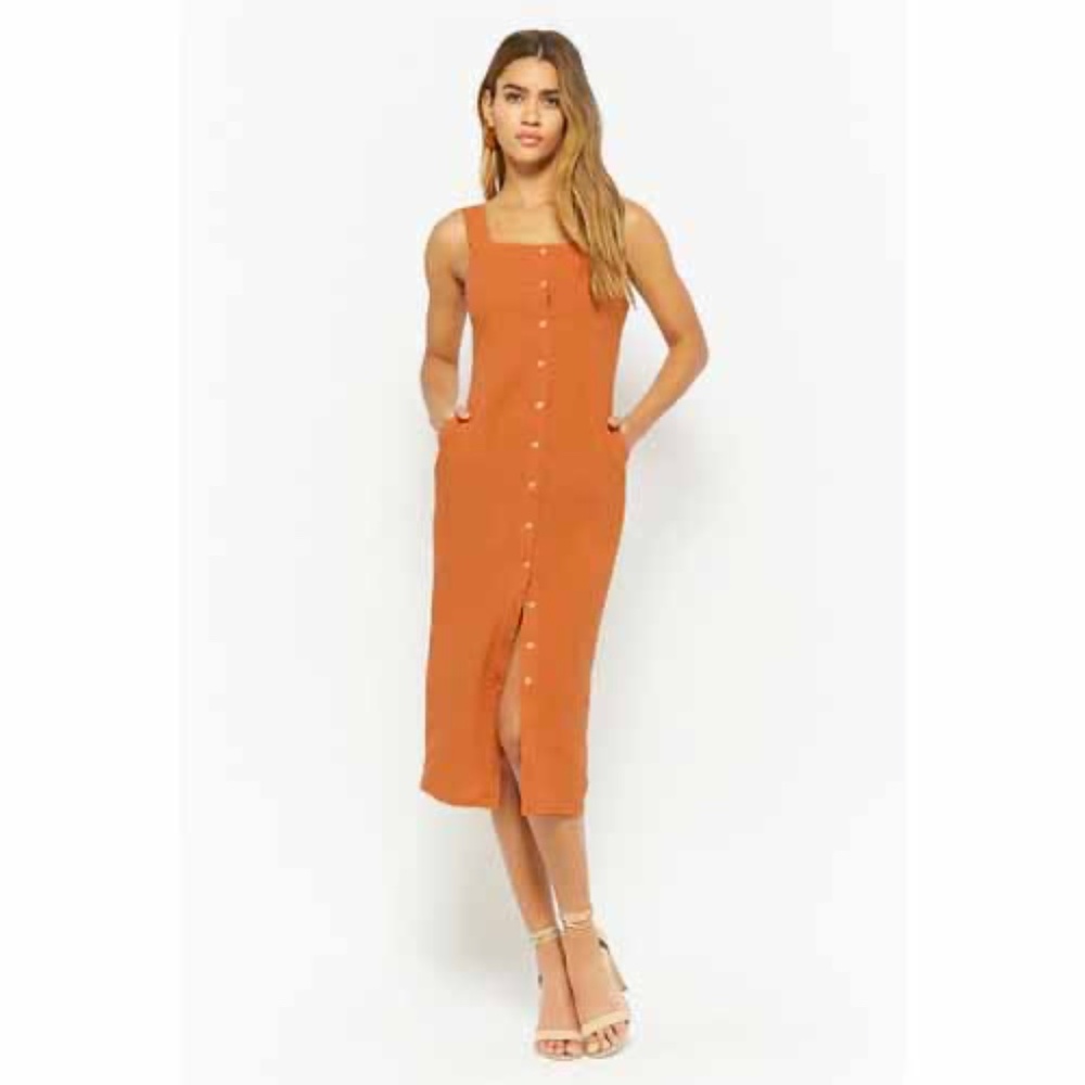 Forever 21 Orange Midi Dress